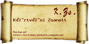 Körtvési Zsanett névjegykártya
